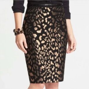 Ann Taylor skirt size 2 stunning black & gold metallic pencil skirt BEAUTIFUL 🖤
